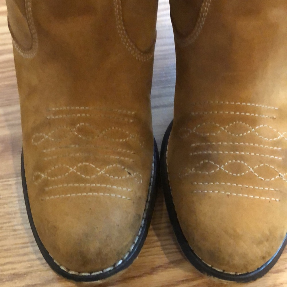 SEYCHELLES SUEDE LEATHER FLORAL EMBROIDERED WESTERN BOOTS TAN SIZE 7.5 - Picture 6 of 12
